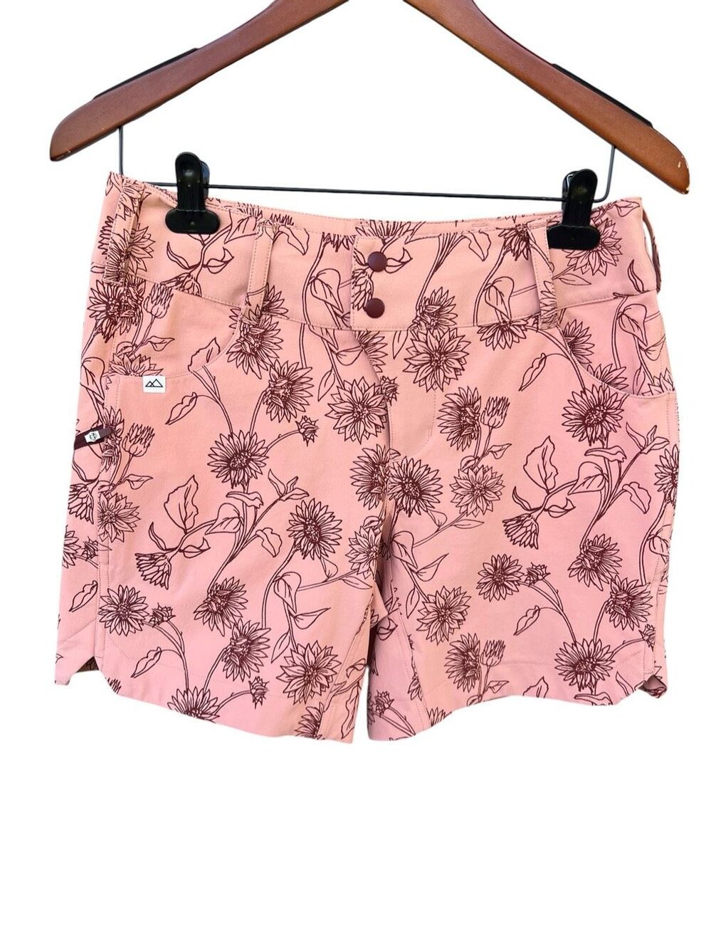Wild Rye woman’s 6 Freida 7” freel peach flowers bike shorts mountain camping